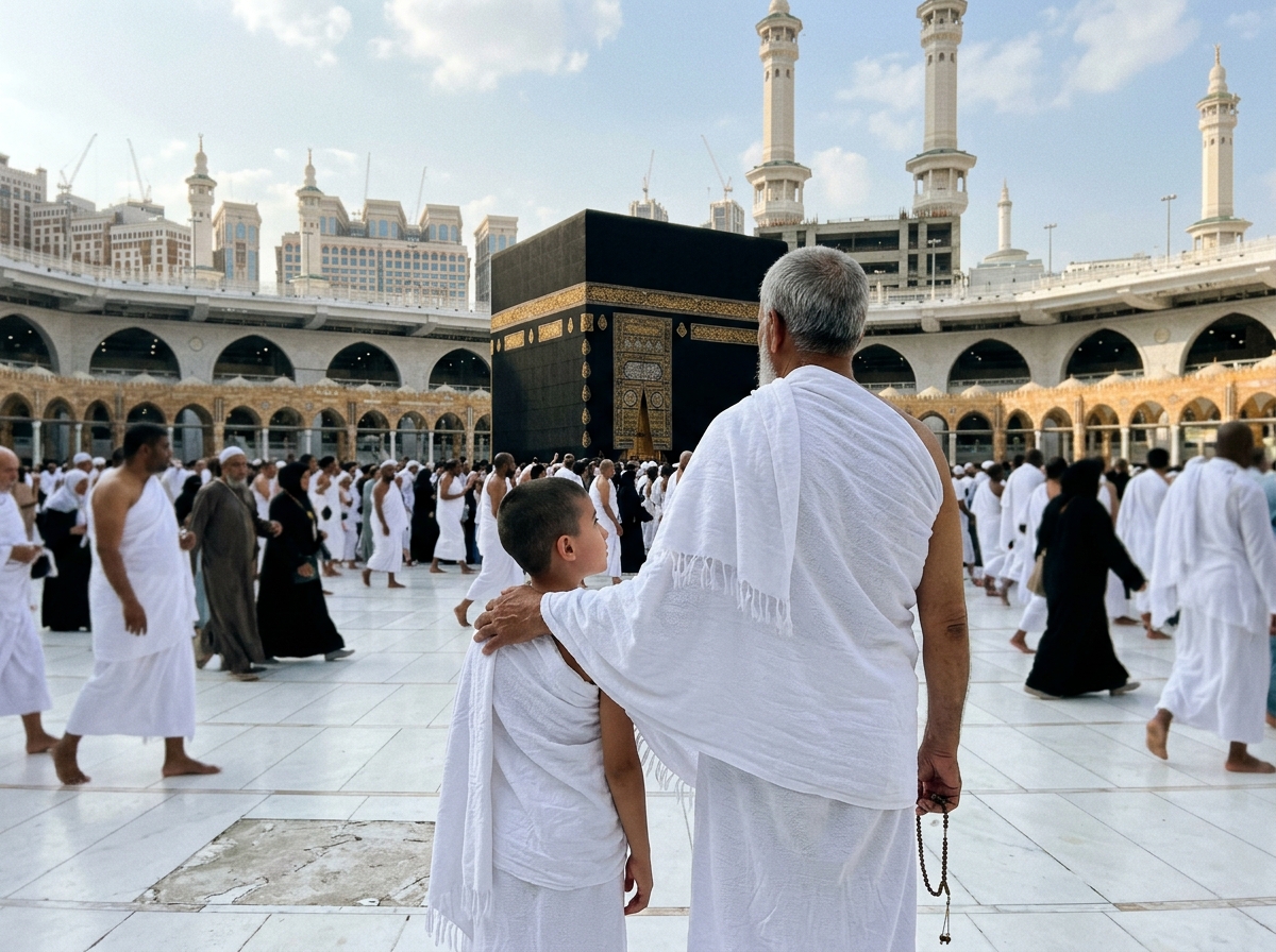Jemaah Badal Umroh di Depan Ka'bah